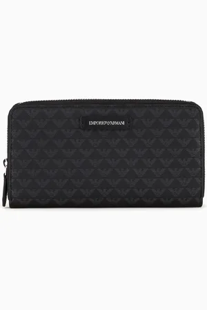 Emporio Armani All-over eagle wallet with wrap-around zip