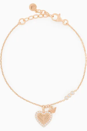 Emporio Armani Rose Gold-Tone Sterling Silver Station Bracelet
