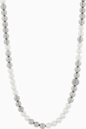 Emporio Armani White Glass Pearl Beaded Necklace