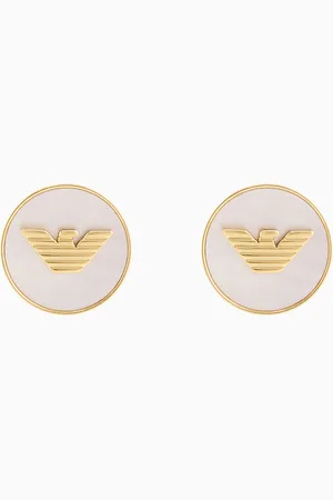 Emporio Armani Gold-Tone Brass Stud Earrings