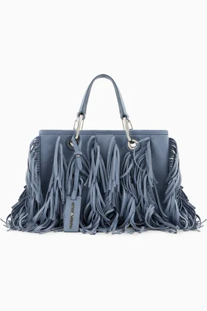 Emporio Armani MyEA faux suede shopper bag with fringes