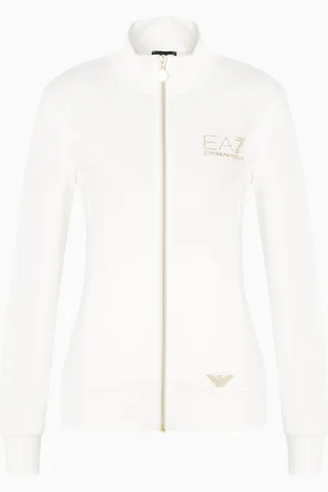 EA7 Evolution stretch-viscose blend zip-up sweatshirt