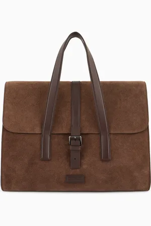 Emporio Armani Suede handbag with buckle and shoulder strap