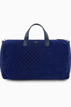 Emporio Armani Suede duffel bag with all-over embossed eagle