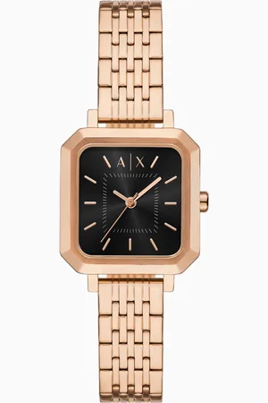 Armani Exchange Three-Hand Rose Gold-Tone Stainless Steel Watch