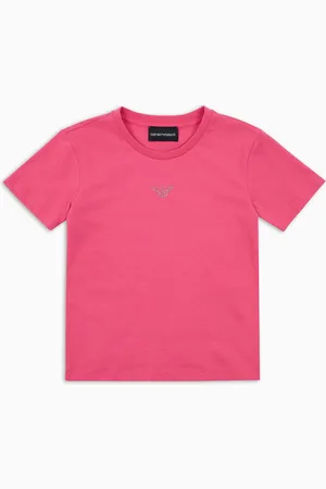 Emporio Armani Jersey T-shirt with glitter eagle