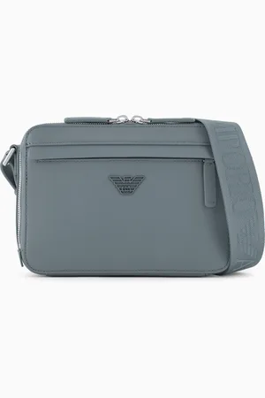 Emporio Armani ASV regenerated Saffiano leather mini camera bag with eagle plate
