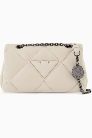 Emporio Armani Quilted nappa leather-effect mini bag with flap