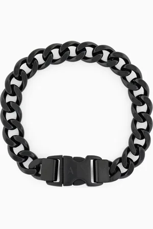 Armani Exchange Black Stainless Steel Chain Bracelet
