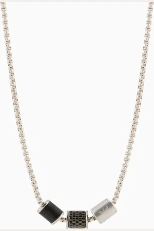Emporio Armani Collier pour homme en acier inoxydable argenté
