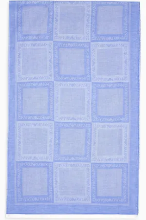 Emporio Armani Brushed, modal-blend stole with all-over jacquard logo