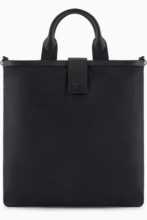 Emporio Armani ASV recycled nylon folding shopper bag with shoulder strap
