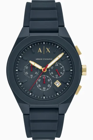 Armani Exchange Chronograph Blue Silicone Watch