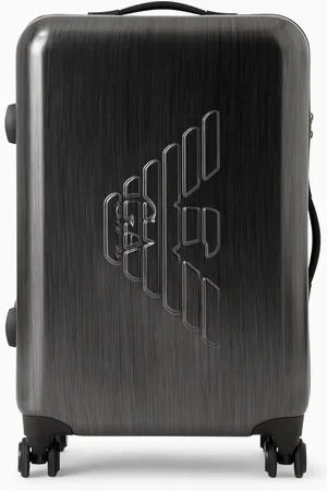 Emporio Armani ABS medium trolley suitcase with oversized, embossed eagle