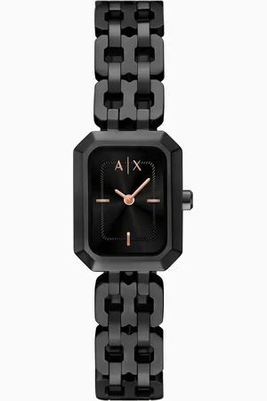 Armani Exchange Two-Hand Black Stainless Steel Watch
