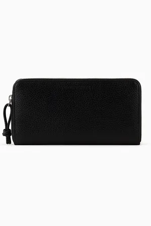 Emporio Armani Tumbled leather wallet with wrap-around zip