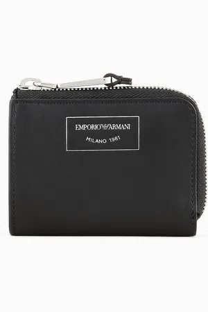 Emporio Armani ASV ecological leather zip-around mini wallet