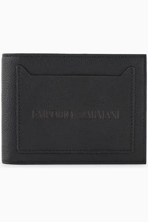 Emporio Armani Tumbled-leather bi-fold wallet with outer pocket