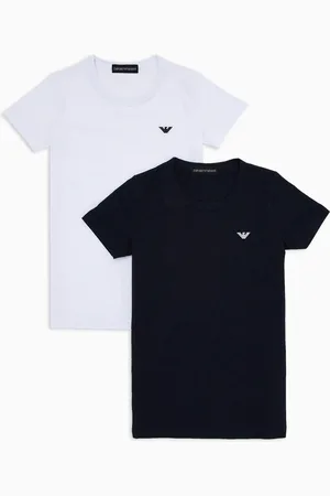 Emporio Armani Two-pack of jersey T-shirts with micro eagle embroidery