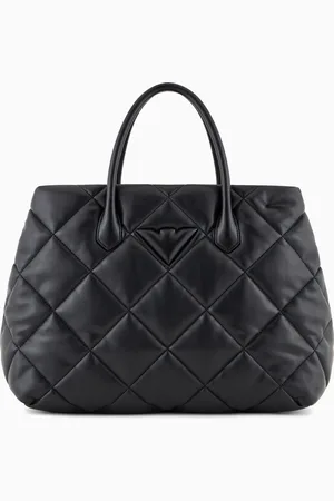 Emporio Armani Quilted nappa leather-effect large handbag
