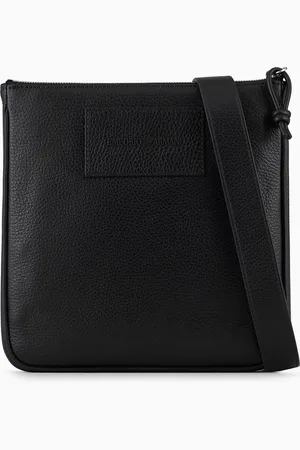 Emporio Armani Flat, tumbled leather shoulder bag