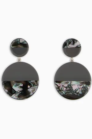 Emporio Armani Semi-variegated hoop pendant earrings