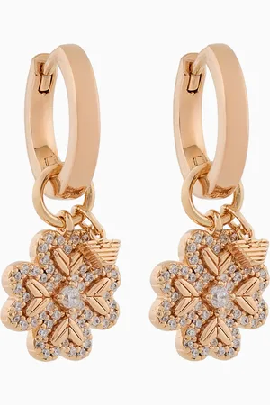 Emporio Armani Rose Gold-Tone Sterling Silver Hoop Earrings