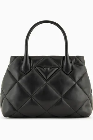 Emporio Armani Quilted nappa leather-effect medium handbag