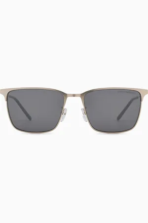 Emporio Armani Men’s Asian fit rectangular sunglasses