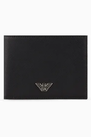 Emporio Armani ASV regenerated Saffiano leather coin-pocket wallet with eagle plate