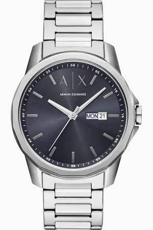 Armani Exchange Three-Hand Day-Date Stainless Steel Watch