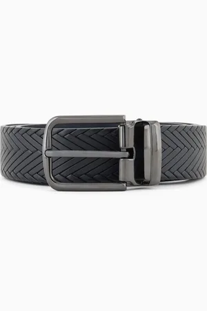 Emporio Armani Leather belt with braided print