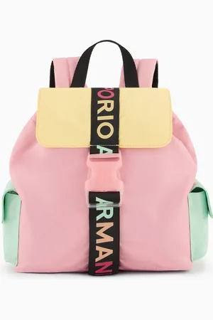 Emporio Armani Nylon backpack with colour-block details and logo strap