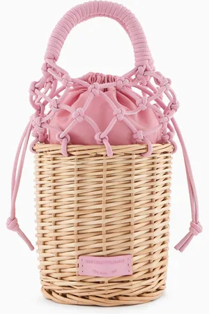 Emporio Armani Woven wicker bucket bag