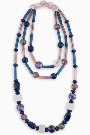 Emporio Armani Multistrand necklace with geometric elements and faceted gemstones
