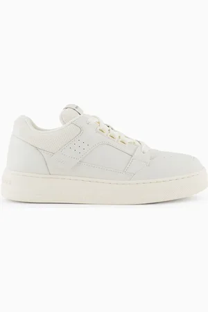 Emporio Armani Mesh and leather sneakers with contrasting details
