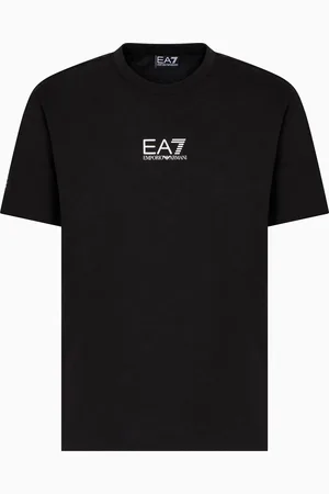 EA7 Italian Open cotton, crew-neck T-shirt with print