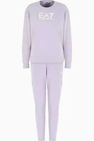 EA7 Stretch-cotton tracksuit with logo