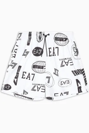 EA7 Logo Series swim trunks with all-over logo print