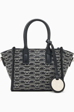 Emporio Armani Small shopper bag with all-over monogram print