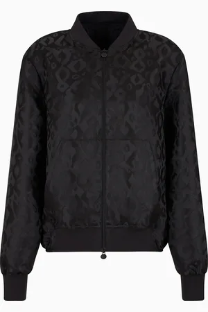 EA7 Graphic Series animal print satin bomber jacket