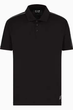 EA7 Logo Series cotton-jersey polo shirt