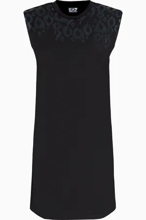 EA7 Graphic Series stretch cotton short dress