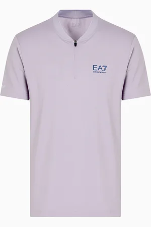 EA7 Tennis Pro Henley-collar polo shirt in VENTUS7 technical fabric