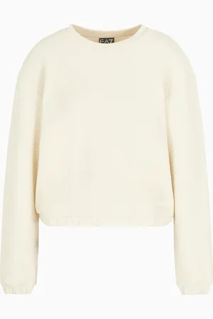 EA7 Stretch-cotton blend crew-neck sweatshirt