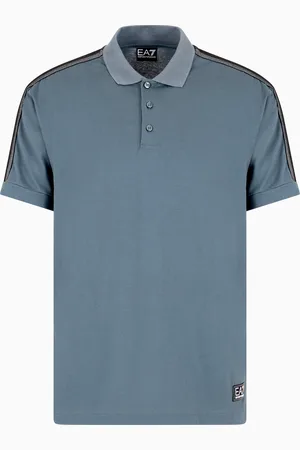 EA7 Logo Series cotton-jersey polo shirt