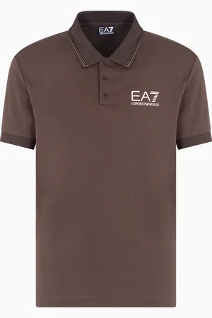EA7 Gold Label short-sleeved viscose-jersey polo shirt