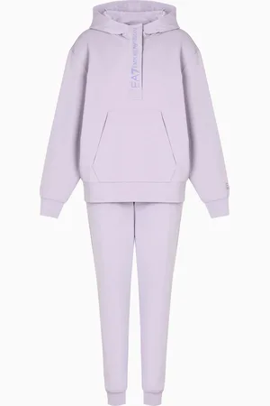 EA7 Stretch cotton jersey hooded tracksuit