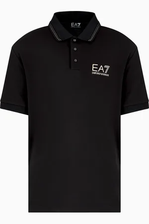 EA7 Gold Label short-sleeved viscose-jersey polo shirt