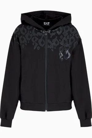EA7 Graphic Series stretch-cotton hooded sweatshirt